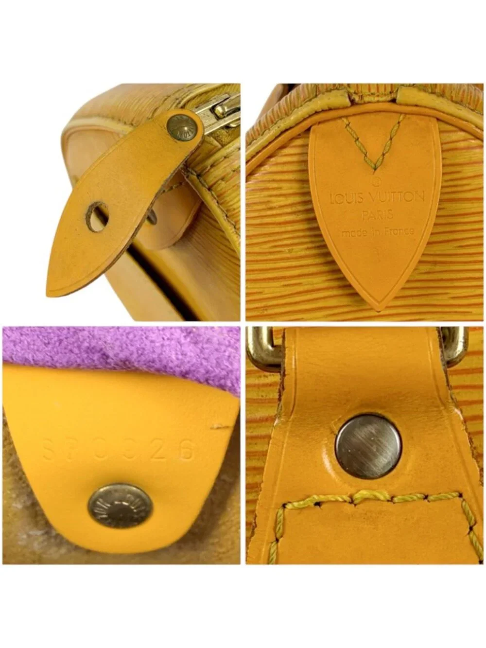 Louis Vuitton Speedy 25 Mini Boston Bag Epi Leather Yellow